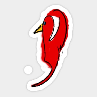 Bird red small Sticker